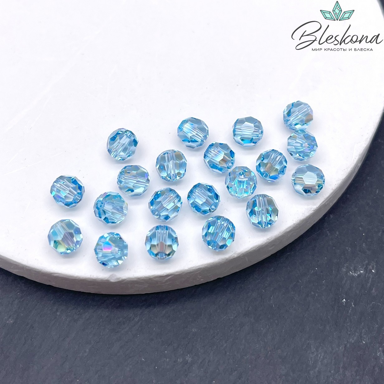 5000 Classic Bead 6 мм Aquamarine Shimmer уп.5шт.