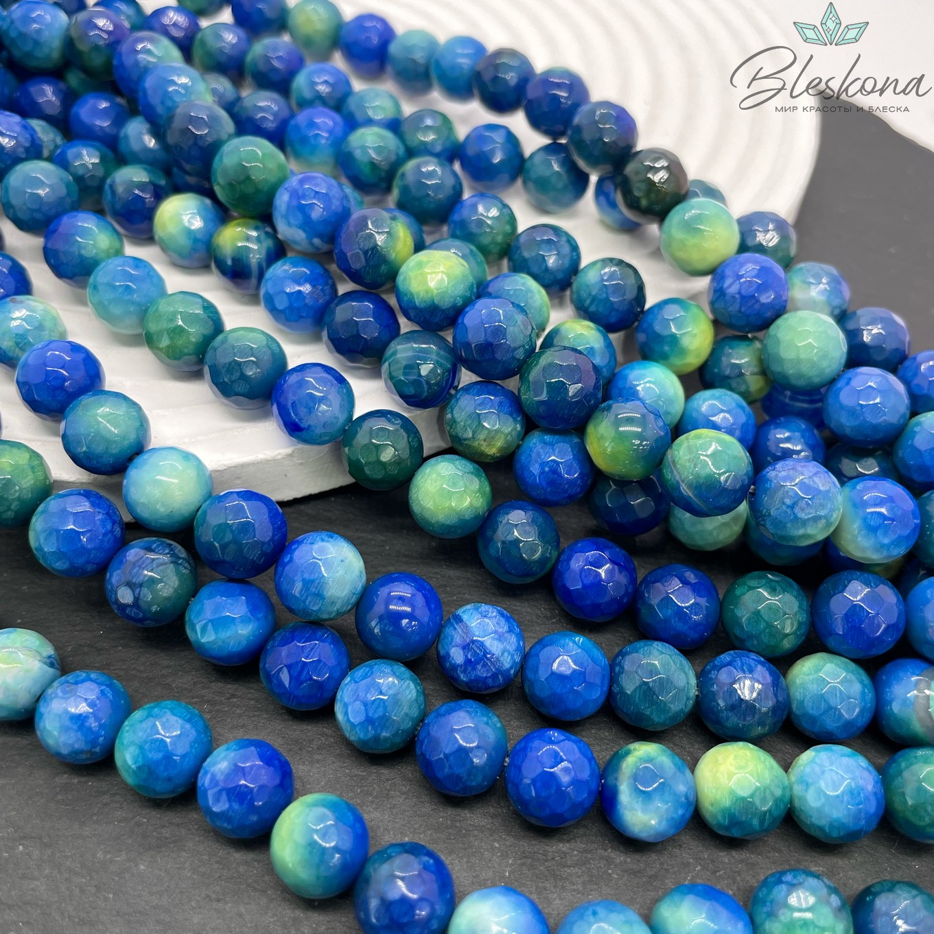 Агат с узором №23 огранка 10 мм