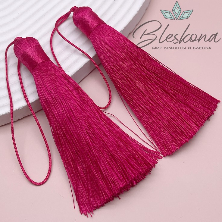 Кисть вискозный шелк Малиновая 8*1 см