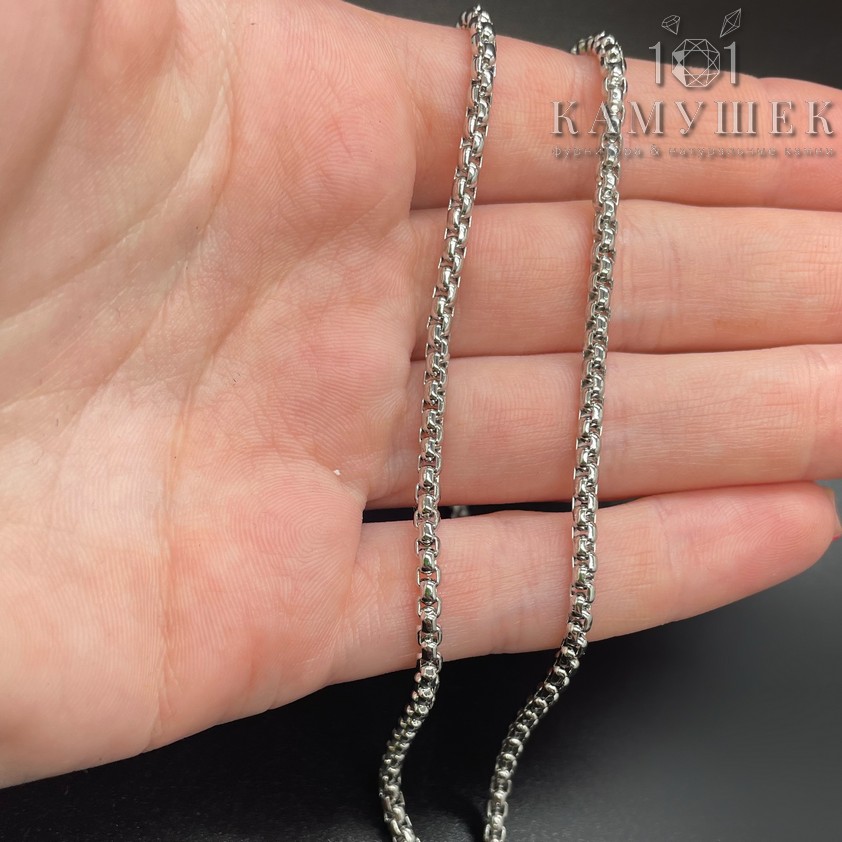 Цепь №28 Люкс цвет серебро 3 мм