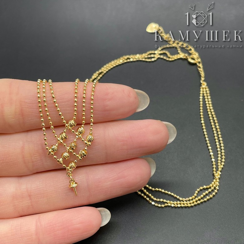 38см, Цвет золото, Основа для колье  под вклейку