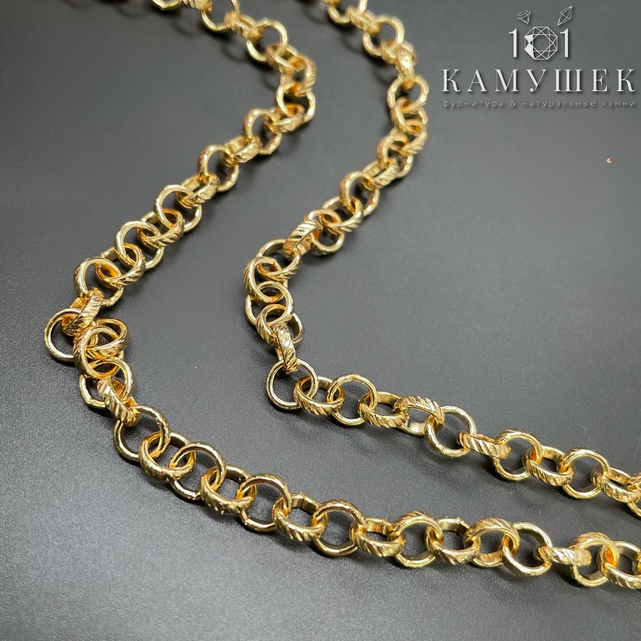 Цепь №4-1 цвет золото 6*1,7 мм