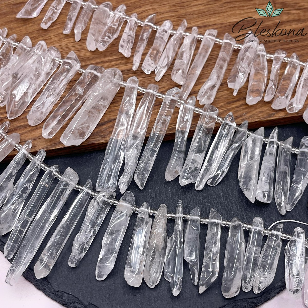 Горный хрусталь сколы (20-55)*(6-10) мм