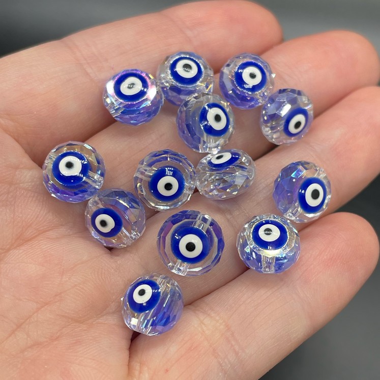 10мм, Стекло Lux форма круг синий  глаз уп.5 шт