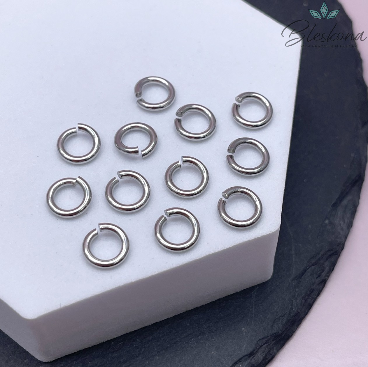 8*1,5 мм Цвет серебро, Колечки разъемные уп. 1 гр