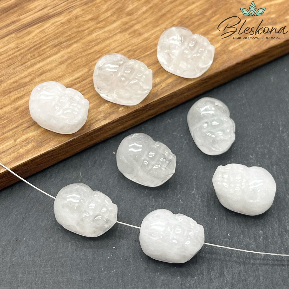 16*11 мм Резная бусина Пи Яо Горный Хрусталь