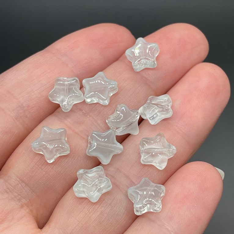 8 мм, Стекло звезда светло-голубая уп.10 шт 