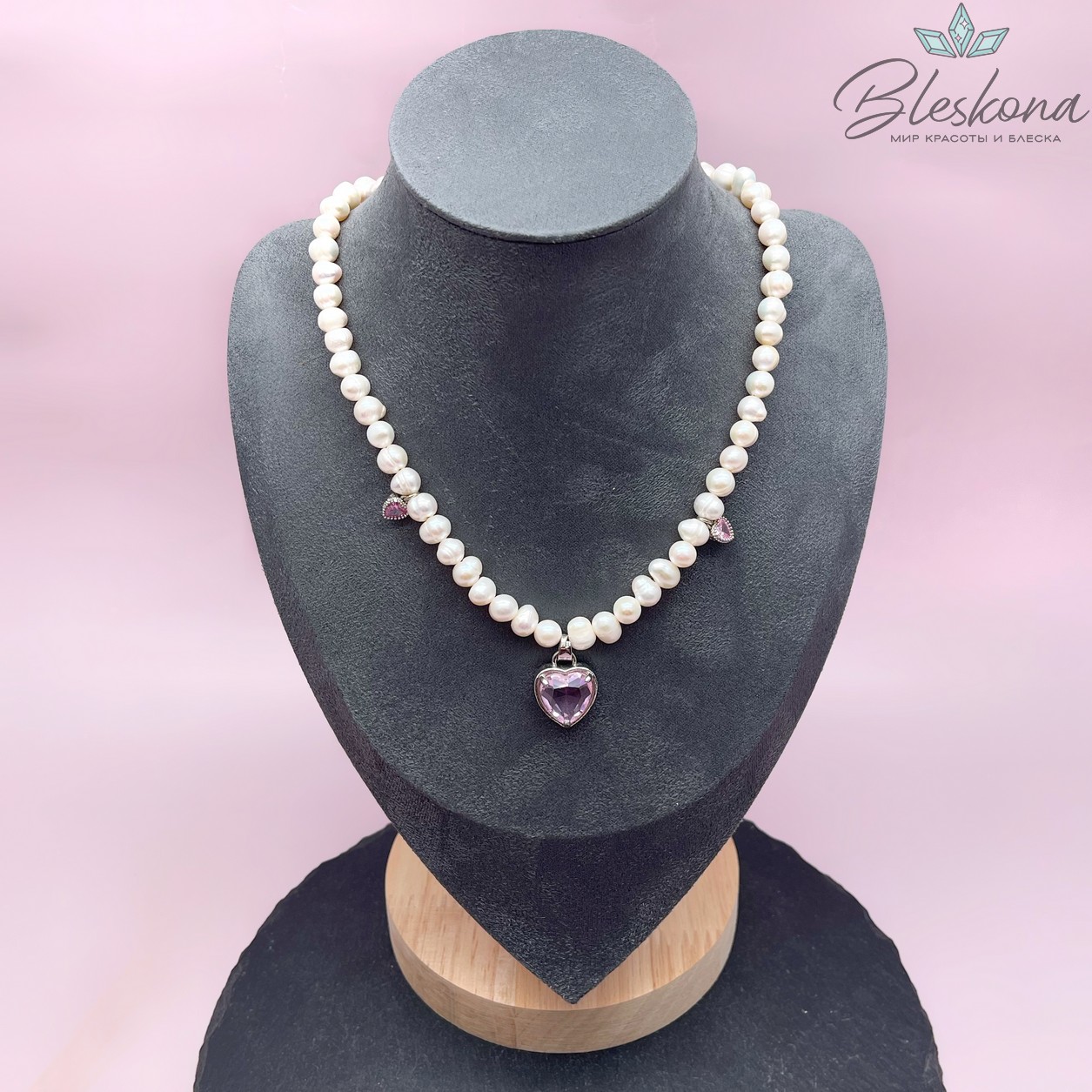 Бюст для украшений серый высота 25 см основа дерево