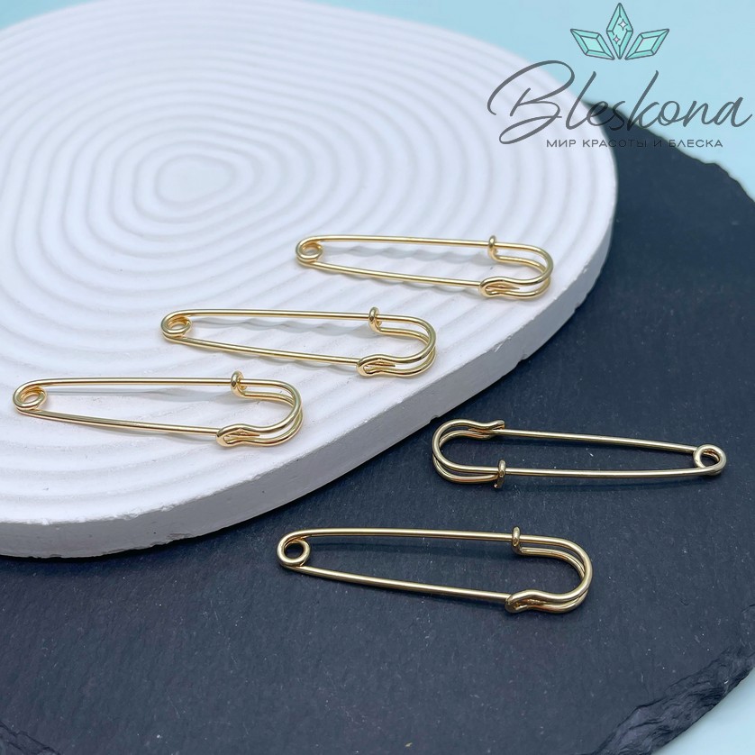 5 см, Цвет золото, Основа булавка без петелек