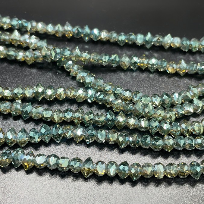 4,5*6 мм Стекло Lux, рондель острые углы, цвет темно- зеленый