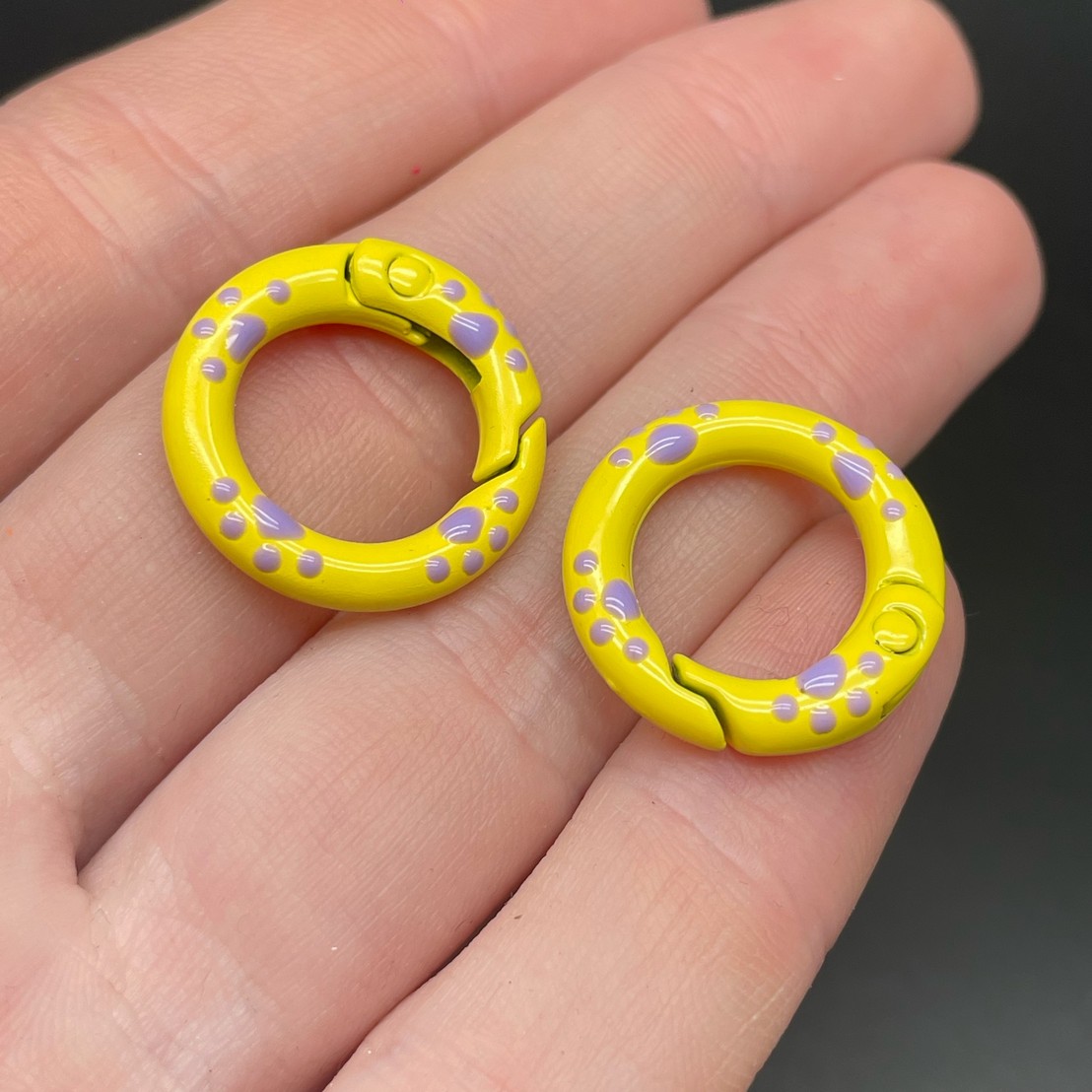 20мм , Замок круг капли желтая эмаль