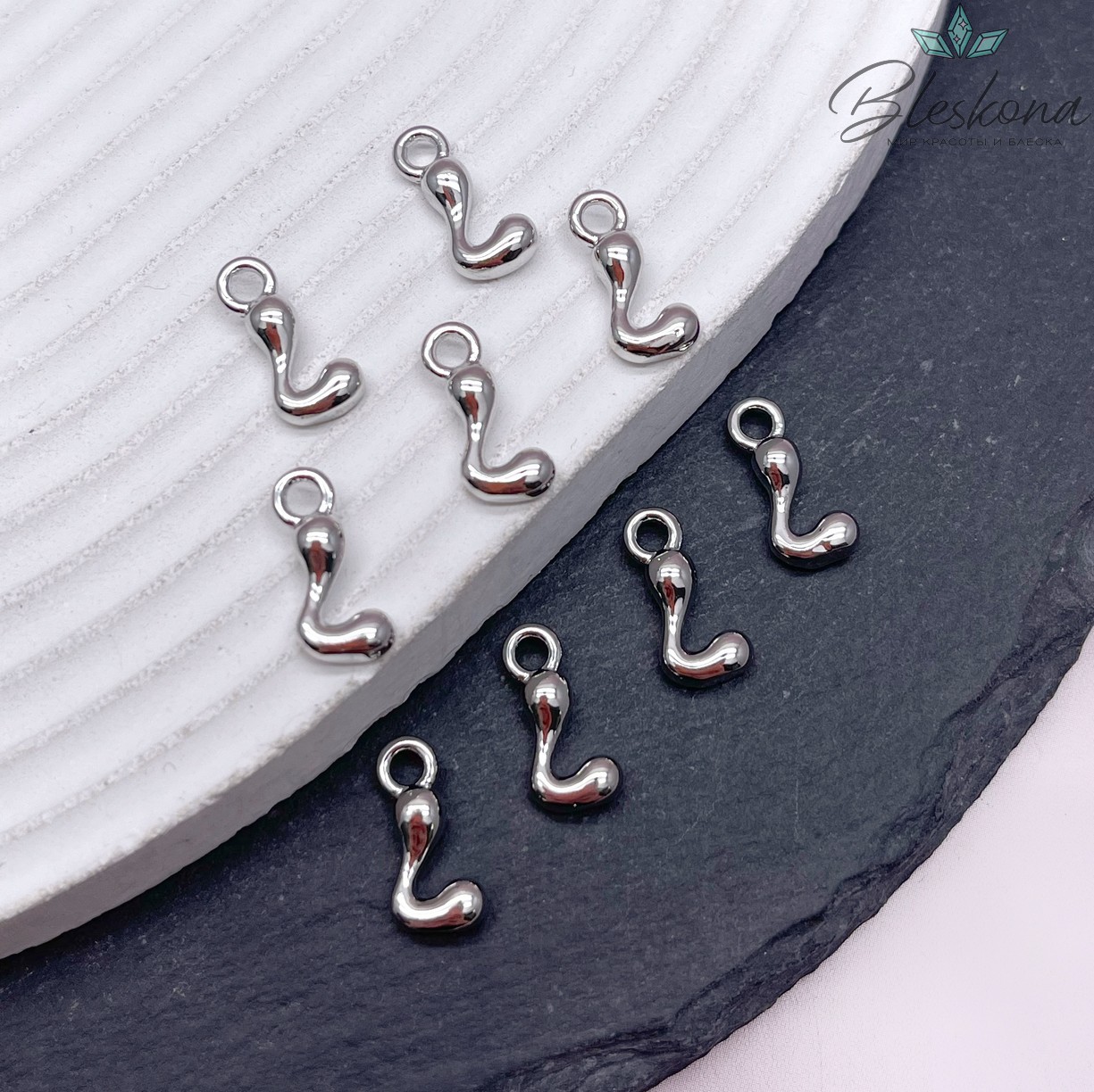 13 мм Цвет серебро, Буква гладкая L