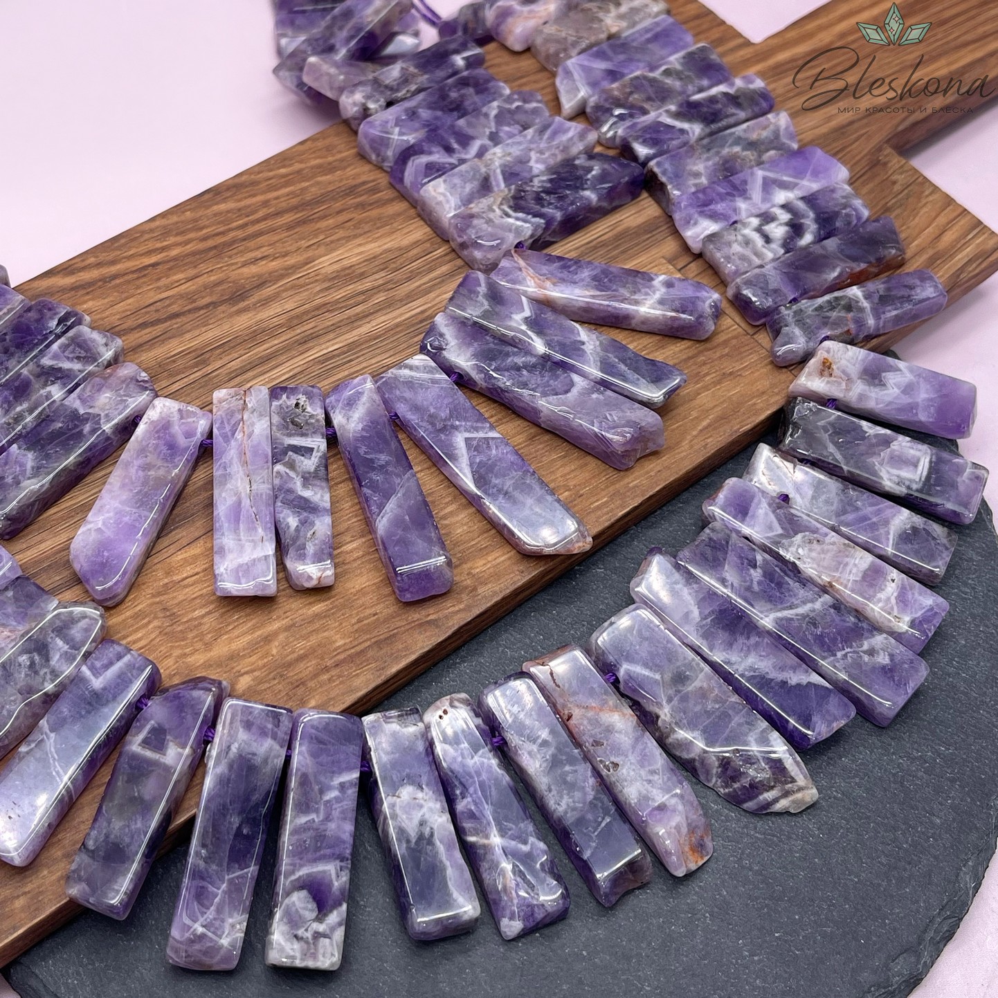 Аметист бруски (27-50)*(8-10) мм