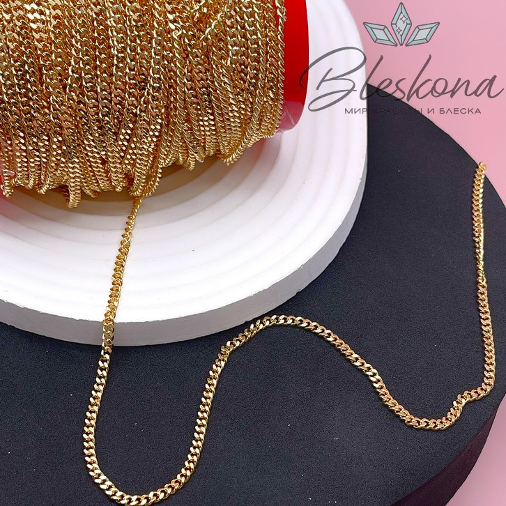 Цепь №86-1 цвет золото 3*4 мм