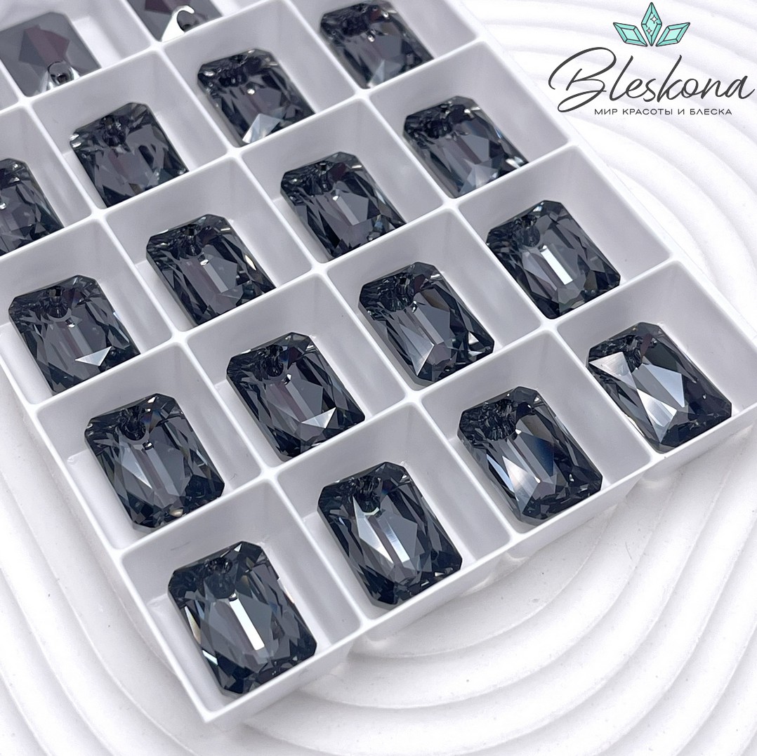 6435 Emerald Cut 16 мм Crystal Silver Night (SINI)