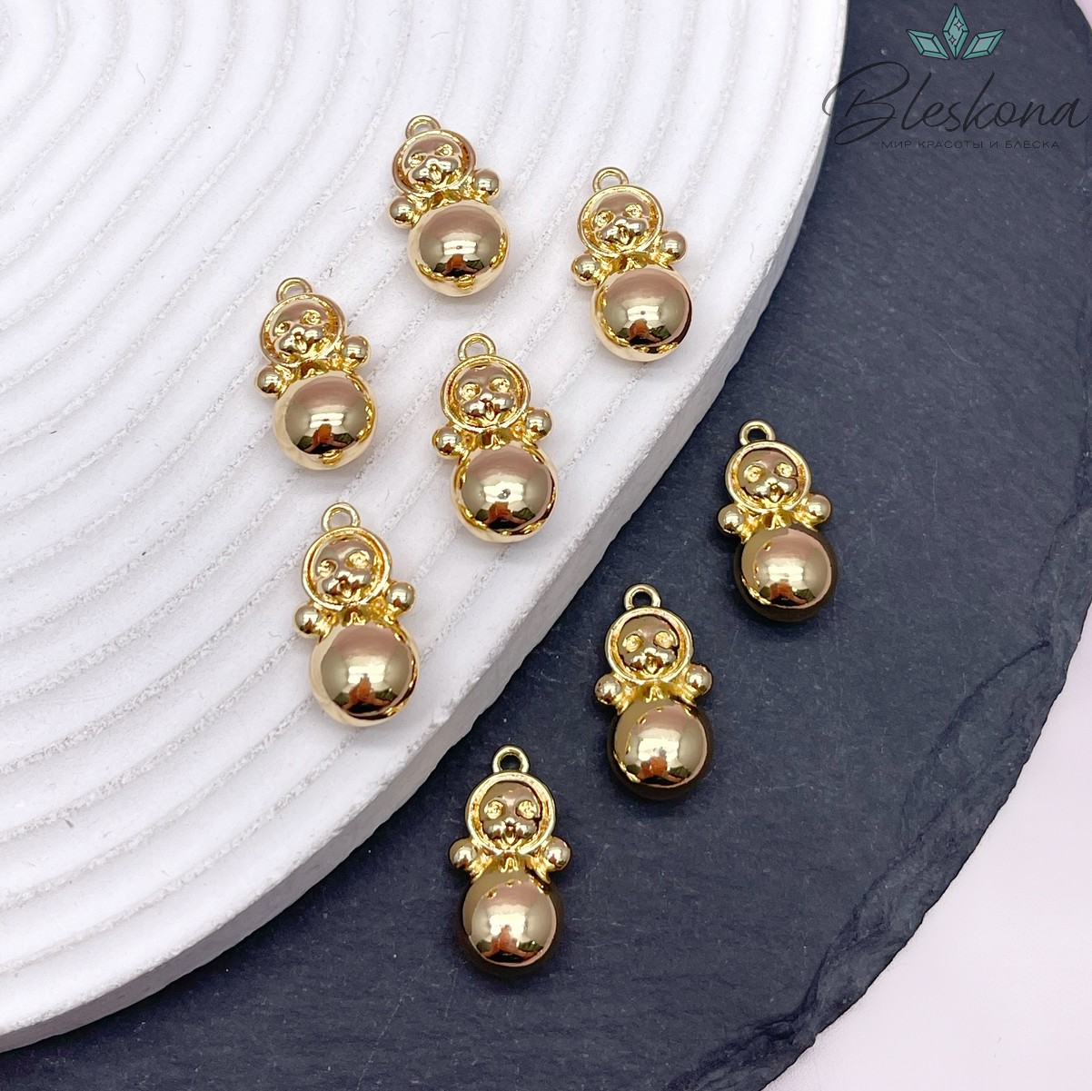 19,6*10,8 мм Цвет золото, Подвеска Неваляшка  