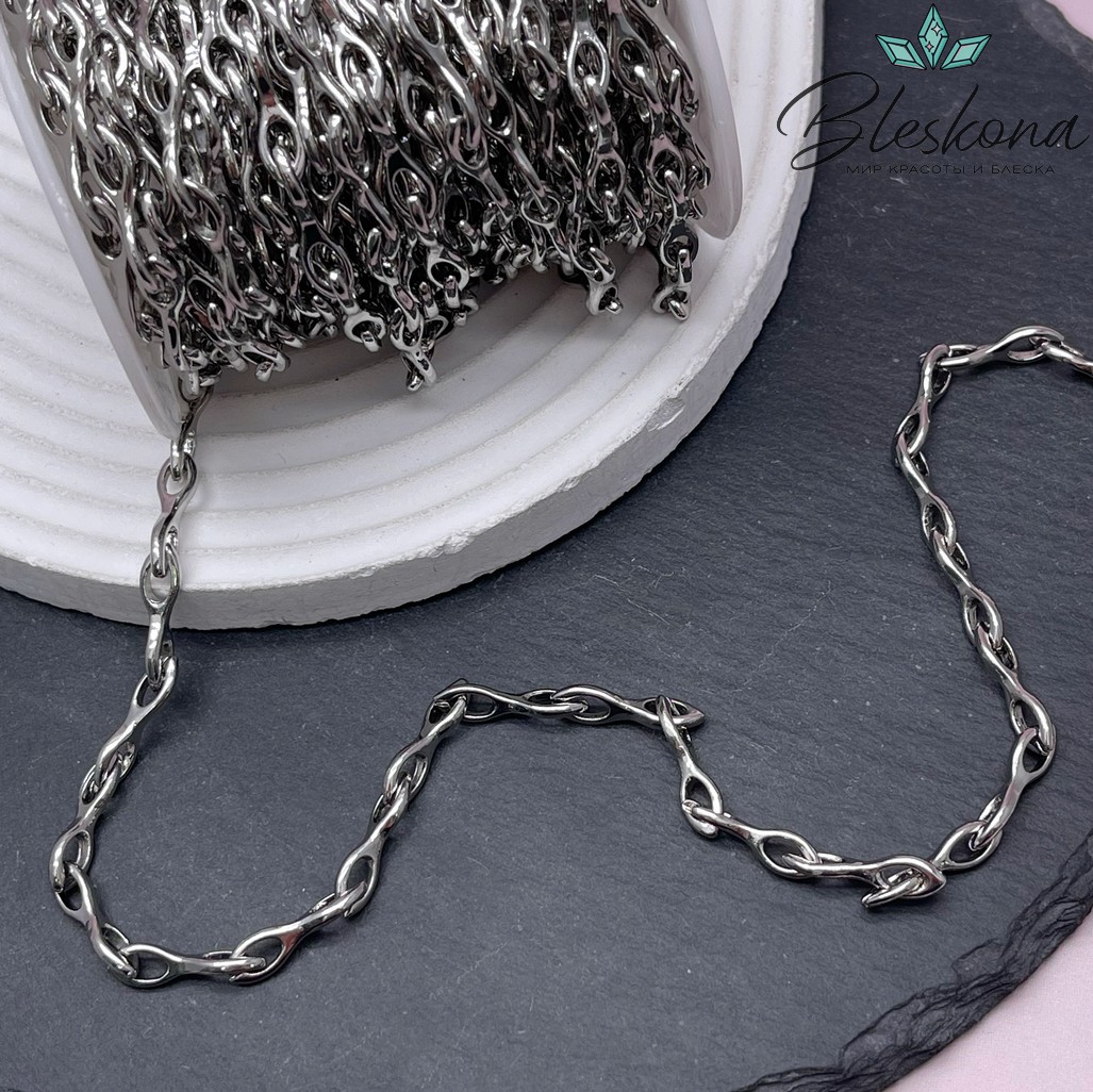 Цепь №105-8 цвет серебро 17,4*4,6 мм