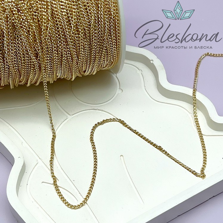 Цепь №83-1 цвет золото 2*1,5 мм Люкс