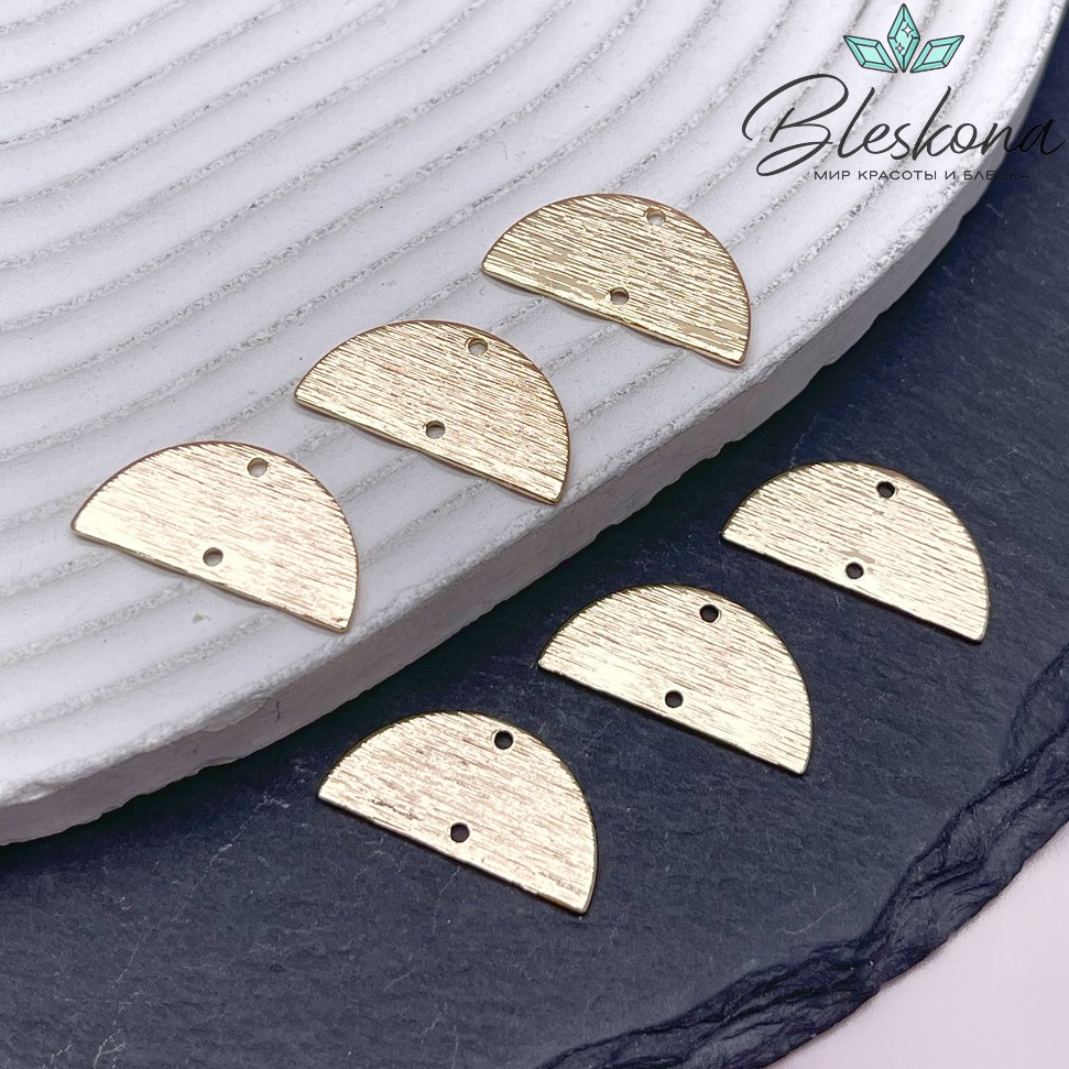 21*10,5 мм Цвет золото, Коннектор полукруг полосы