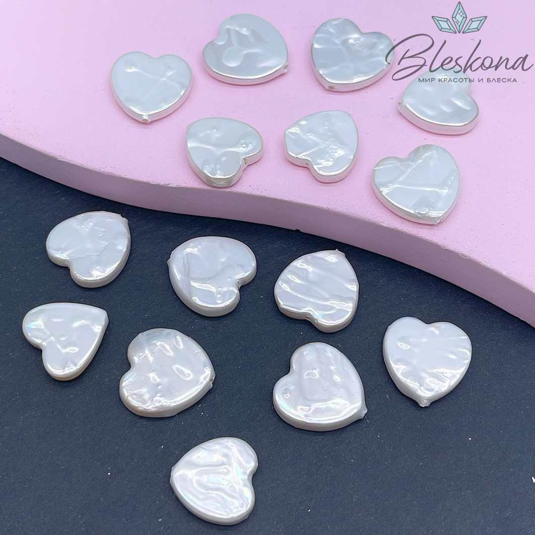 16 мм, Жемчуг Майорка сердечки (штучно)