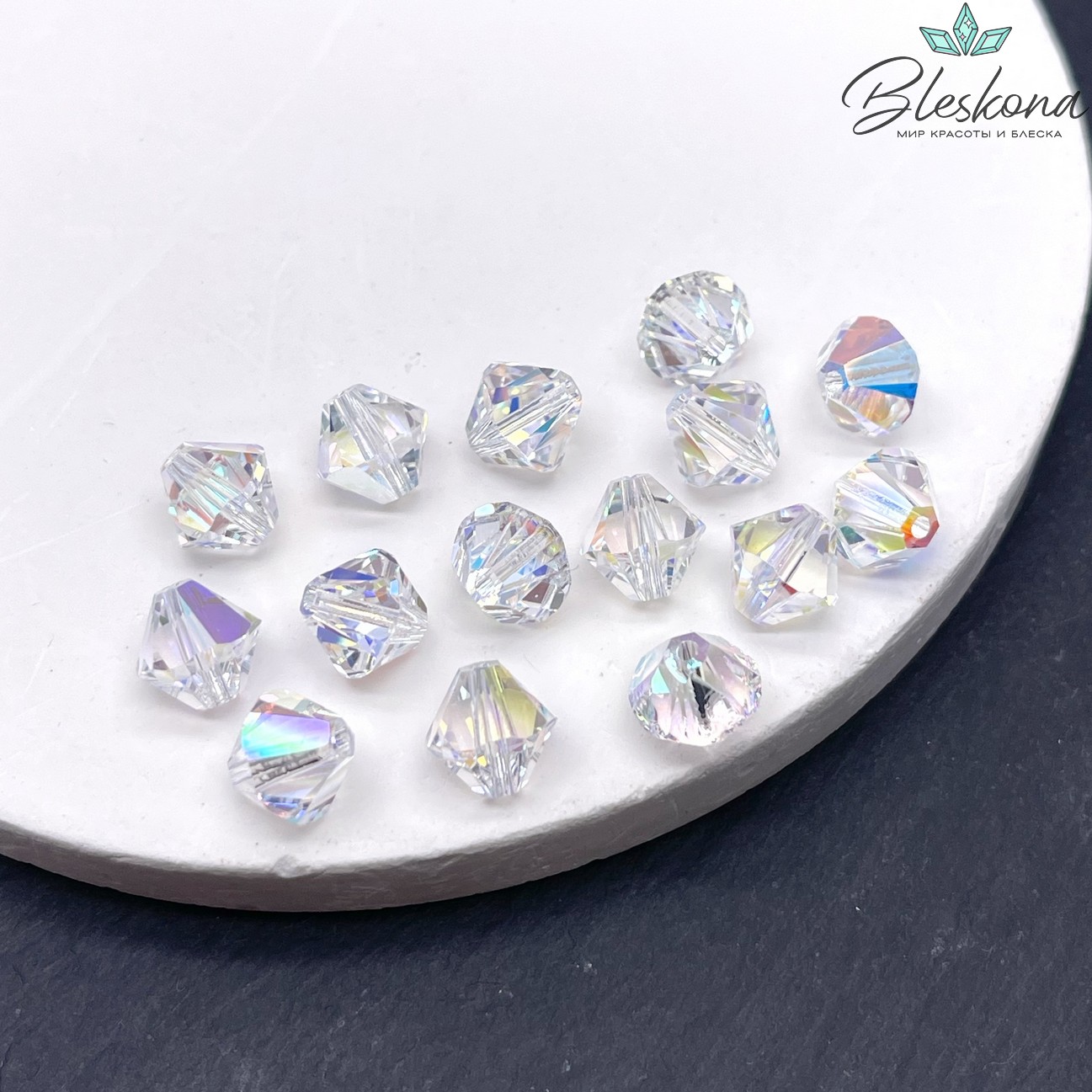 5328 Xilion Bicone 8 mm Crystal Aurore Boreale уп. 5шт