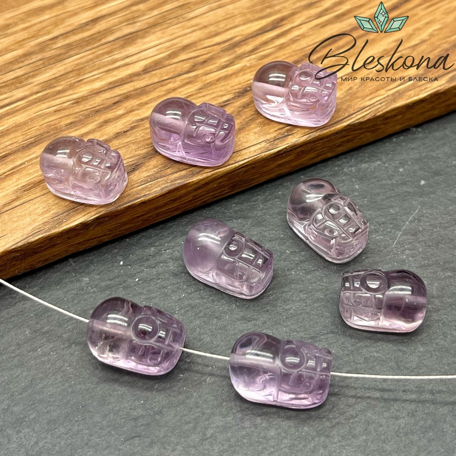 14,5*9 мм Резная бусина Пи Яо Лавандовый Аметист