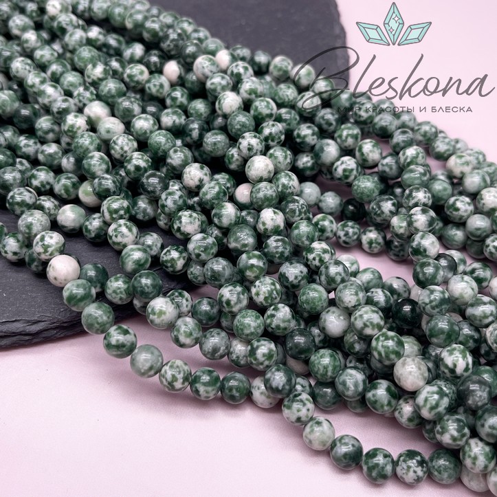 Яшма зеленая пятнистая 6,5 мм