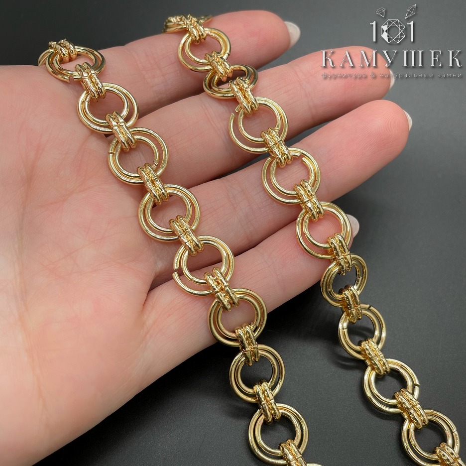 Цепь №46-1 цвет золото 12 мм/9*3 мм