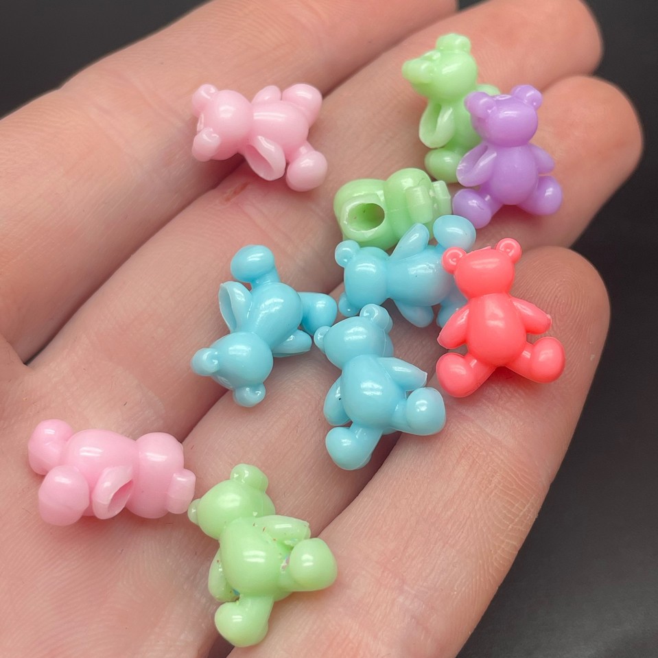 11,5*13,5 мм , Бусина Мишка микс уп.10шт 