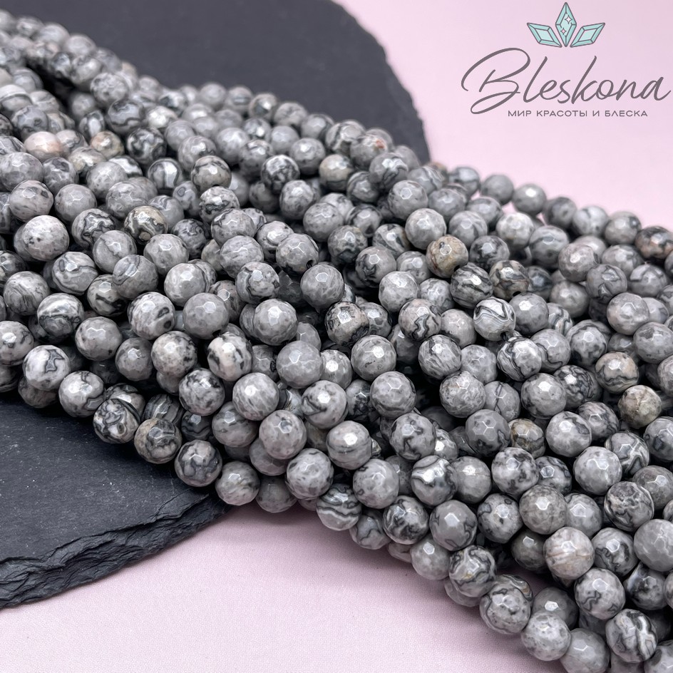 Яшма картографическая огранка 6,5 мм