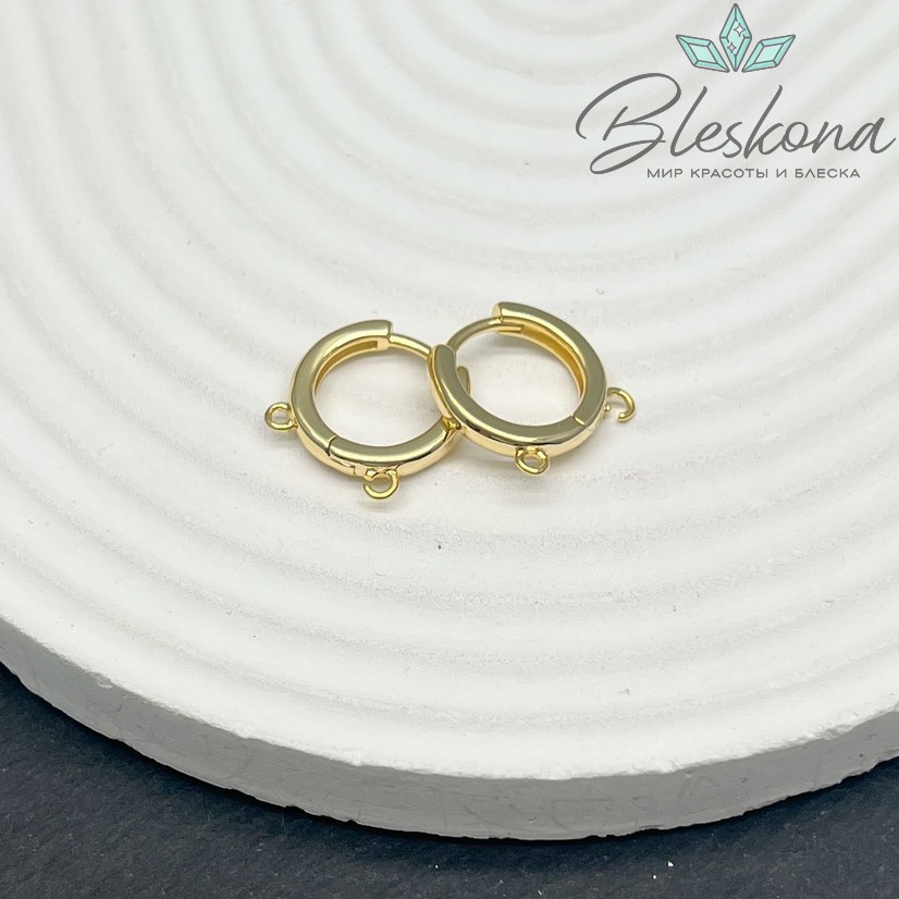 15 мм Цвет золото Швензы с двумя петельками Люкс