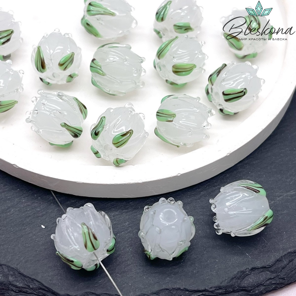 14 мм Бусина бутон прозрачный