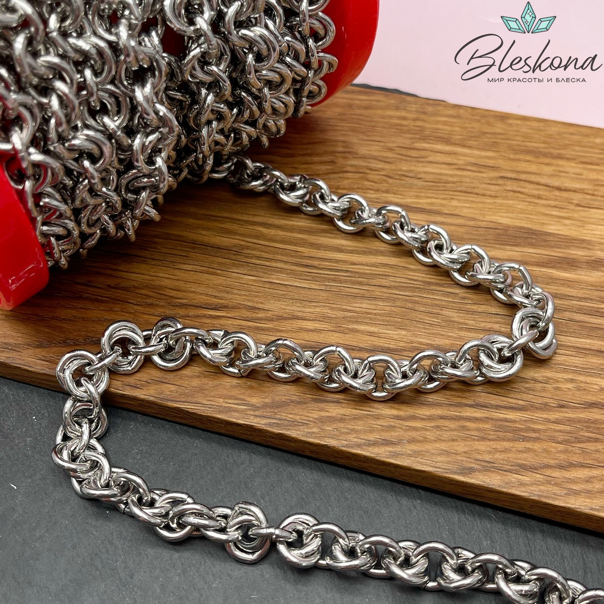 Цепь №102 цвет серебро 10 мм