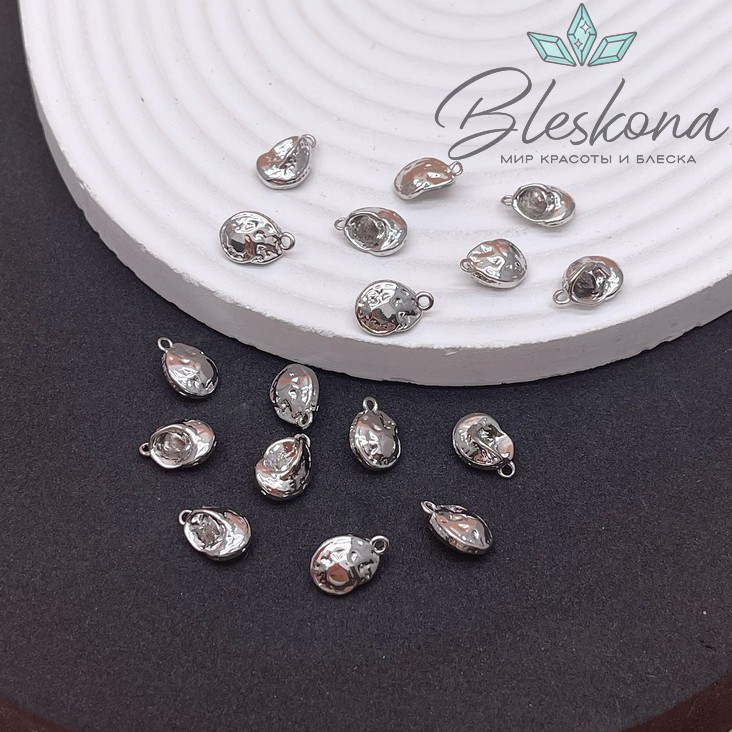 11*7,5 мм Цвет серебро, Подвеска ракушка улитка 