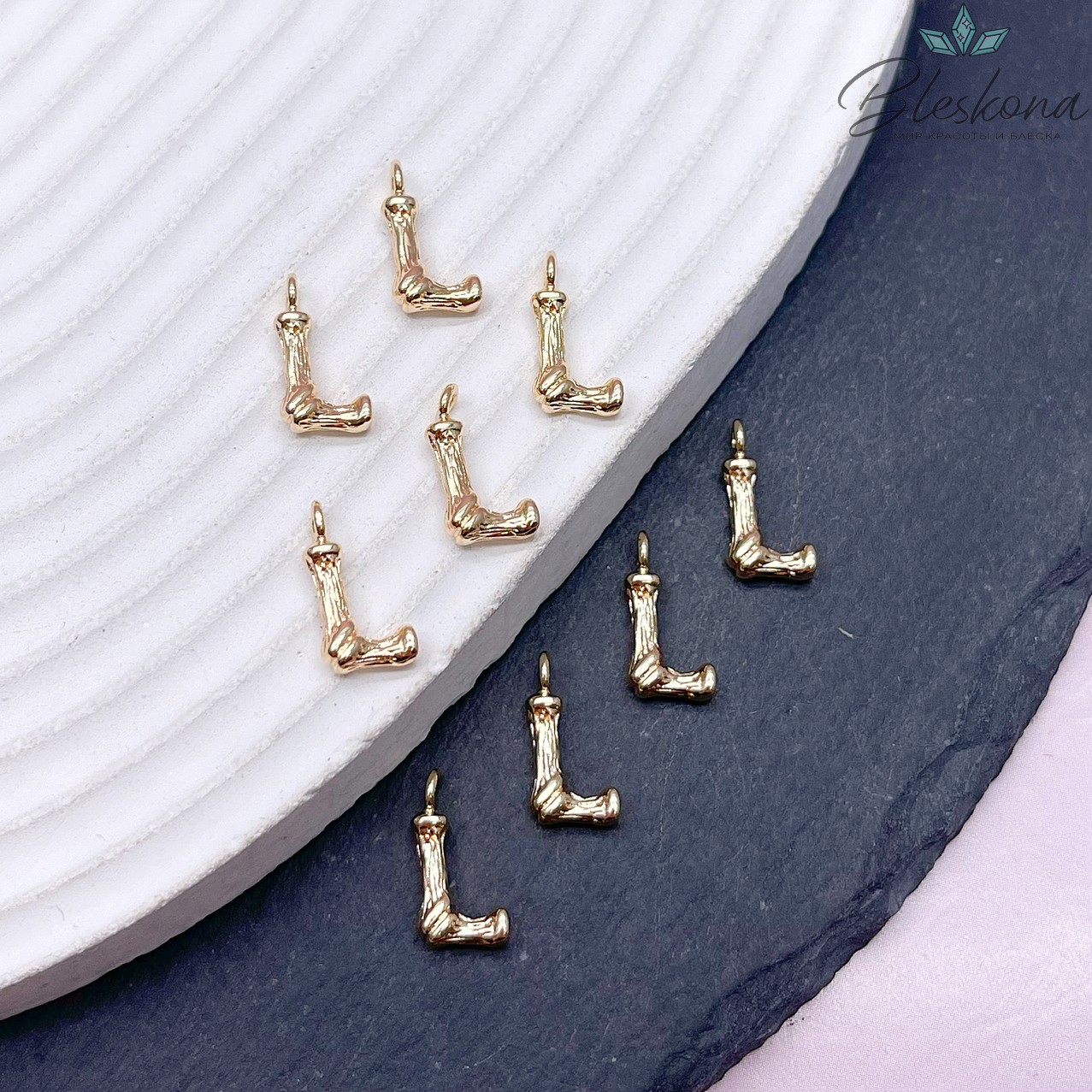 12 мм Цвет золото, Буквы веточки L 