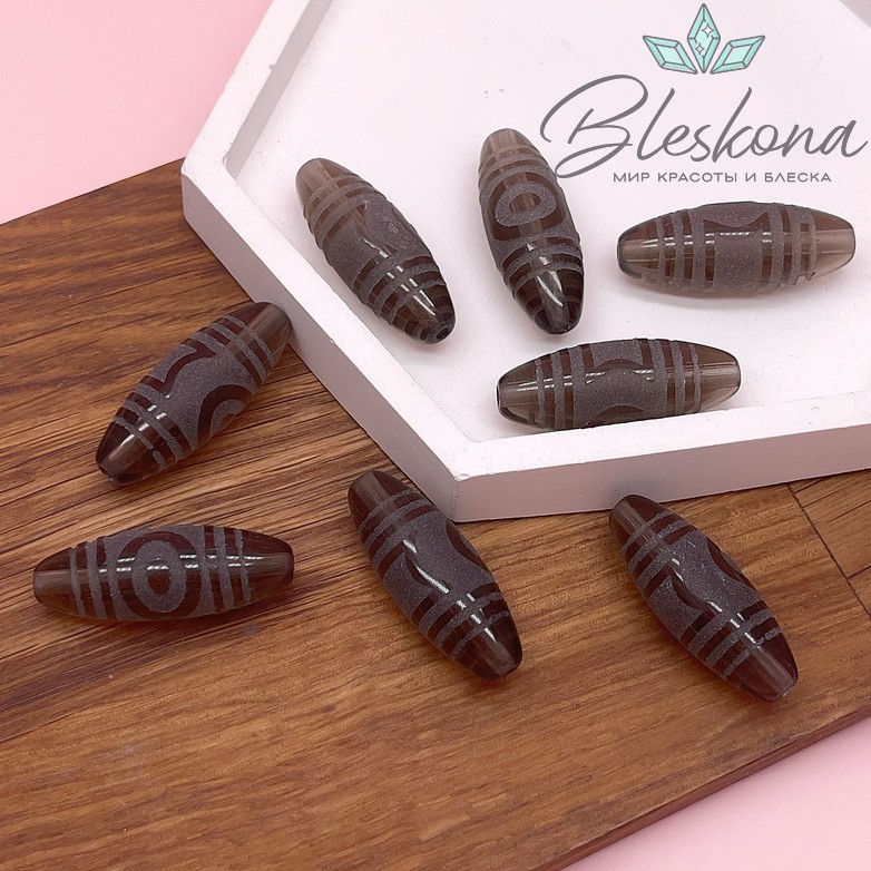 Бусина Дзи Небо и Земля 30*11 мм