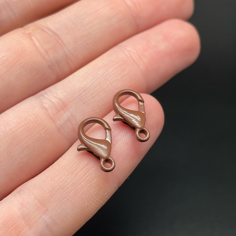 14 мм , Замок круглый  коричневая эмаль