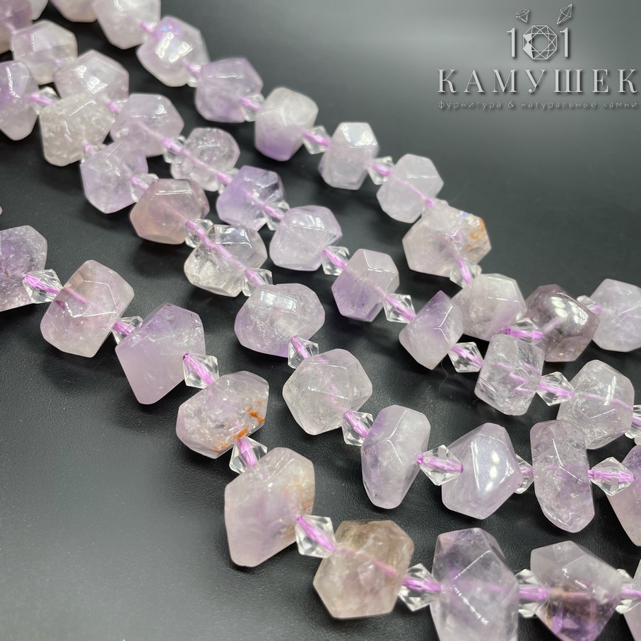 Аметист лавандовый фриформ огранка (14-16)*9мм