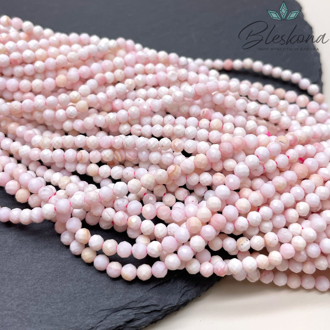 Перламутр розовый микроогранка 3 мм
