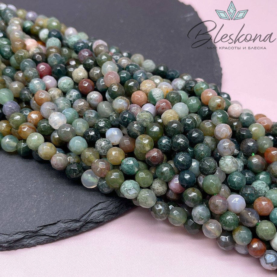 Агат индийский огранка 6 мм 