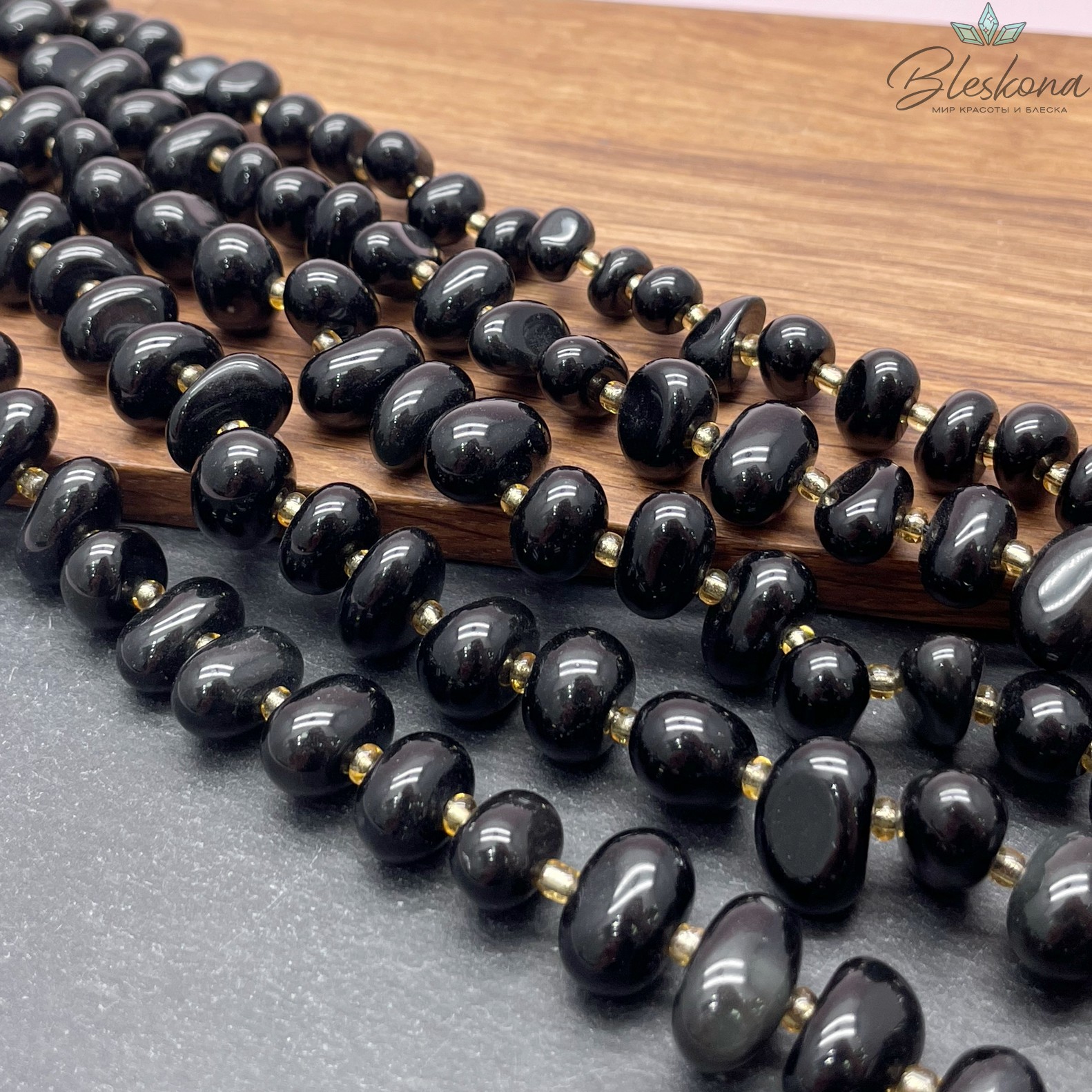 Обсидиан радужный галтовка 12-15 мм