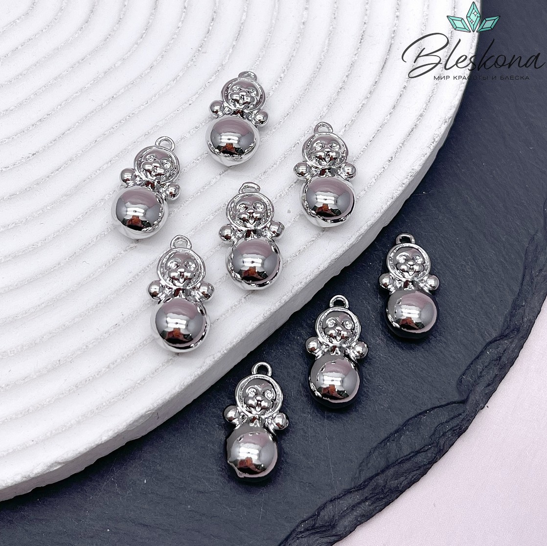 19,6*10,8 мм Цвет серебро, Подвеска Неваляшка