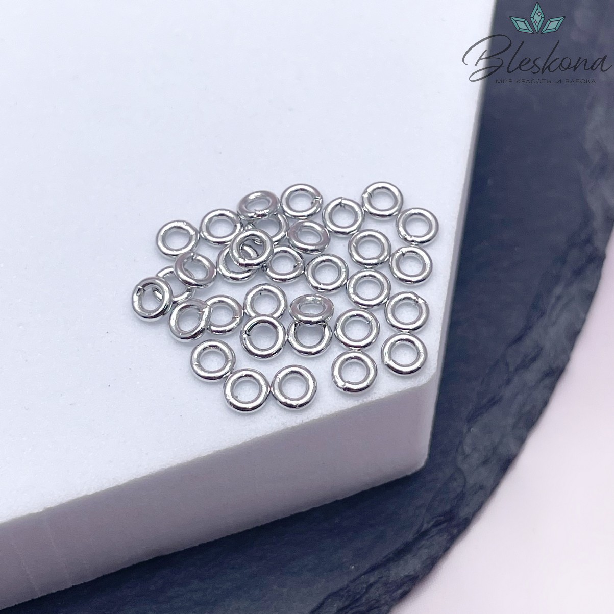 Колечки неразъемные пакет 1гр цвет серебро 4*1,1 мм