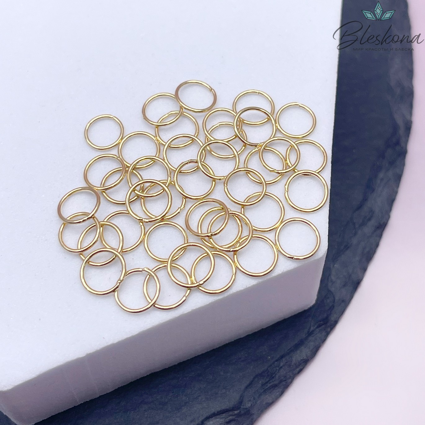 Колечки неразъемные,цвет золото уп.3гр  6*0,6мм Люкс