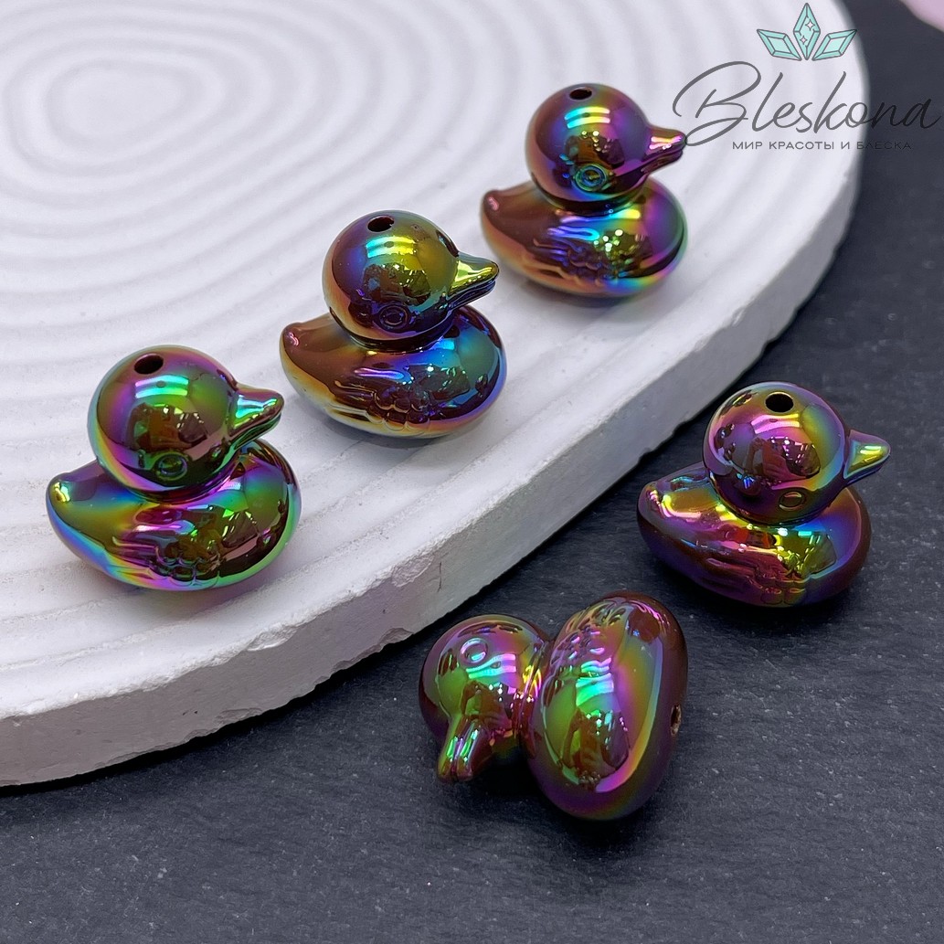 22*21 мм Бусина Уточка хамелеон №1