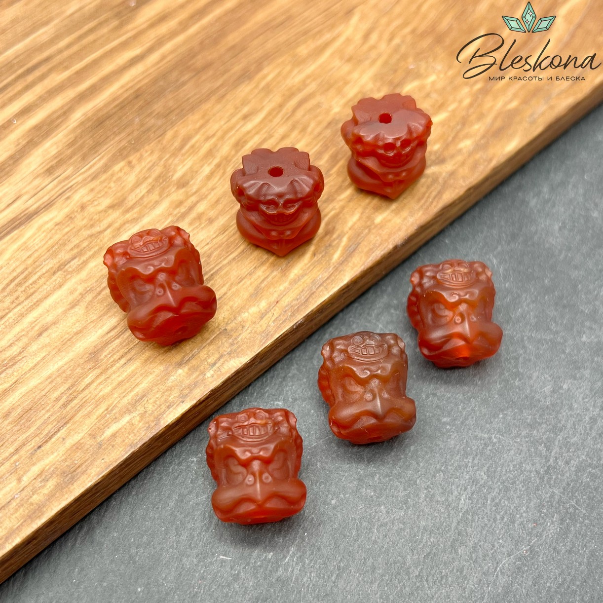 13*12 мм Резная бусина Птица из Агата 