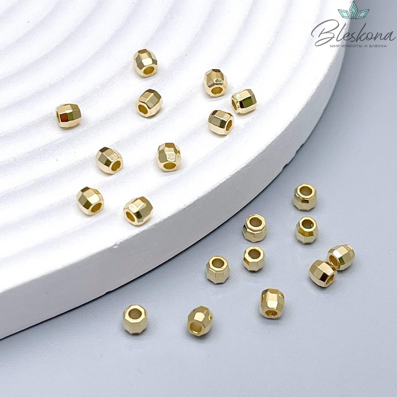 Бусина огранка 3мм, цвет золото уп.10шт 