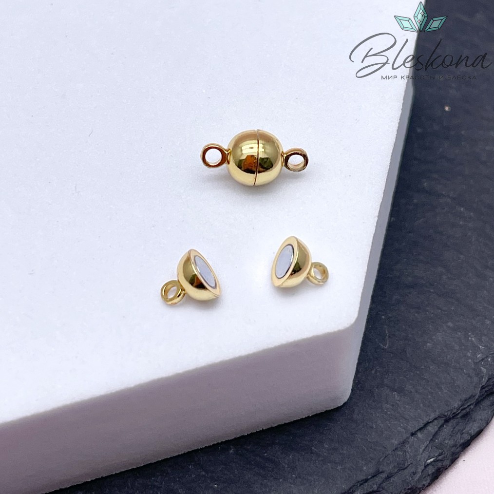 ⌀6*11,5мм Замок Магнитный Шар,цвет золото Люкс 