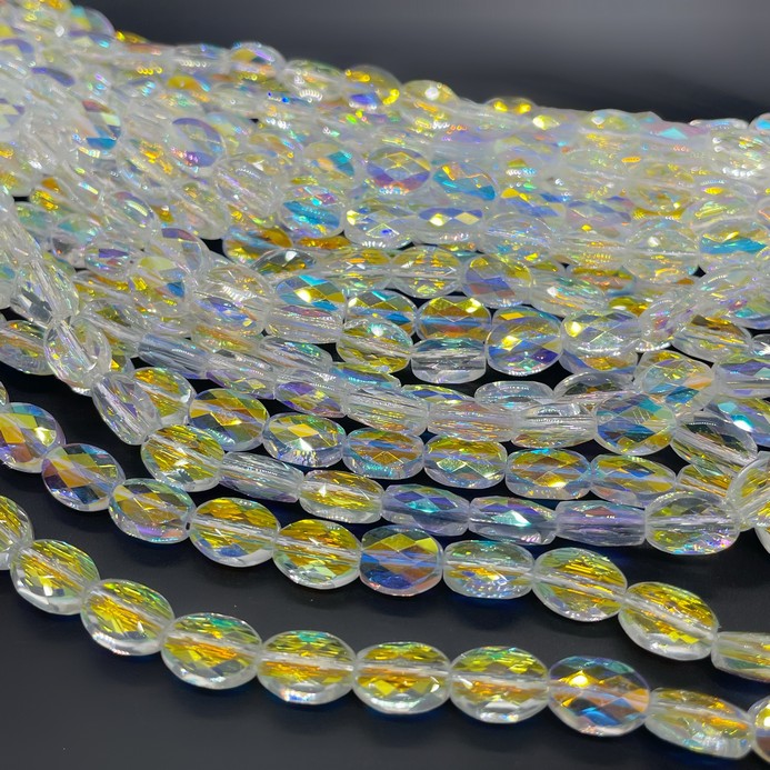 8*11 мм Стекло Lux, овал огранка, цвет AB 