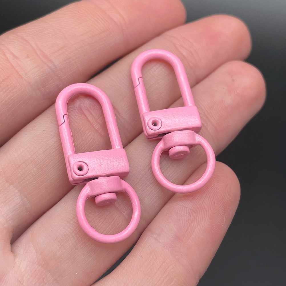 12*33,5мм , Замок крупный розовая эмаль 